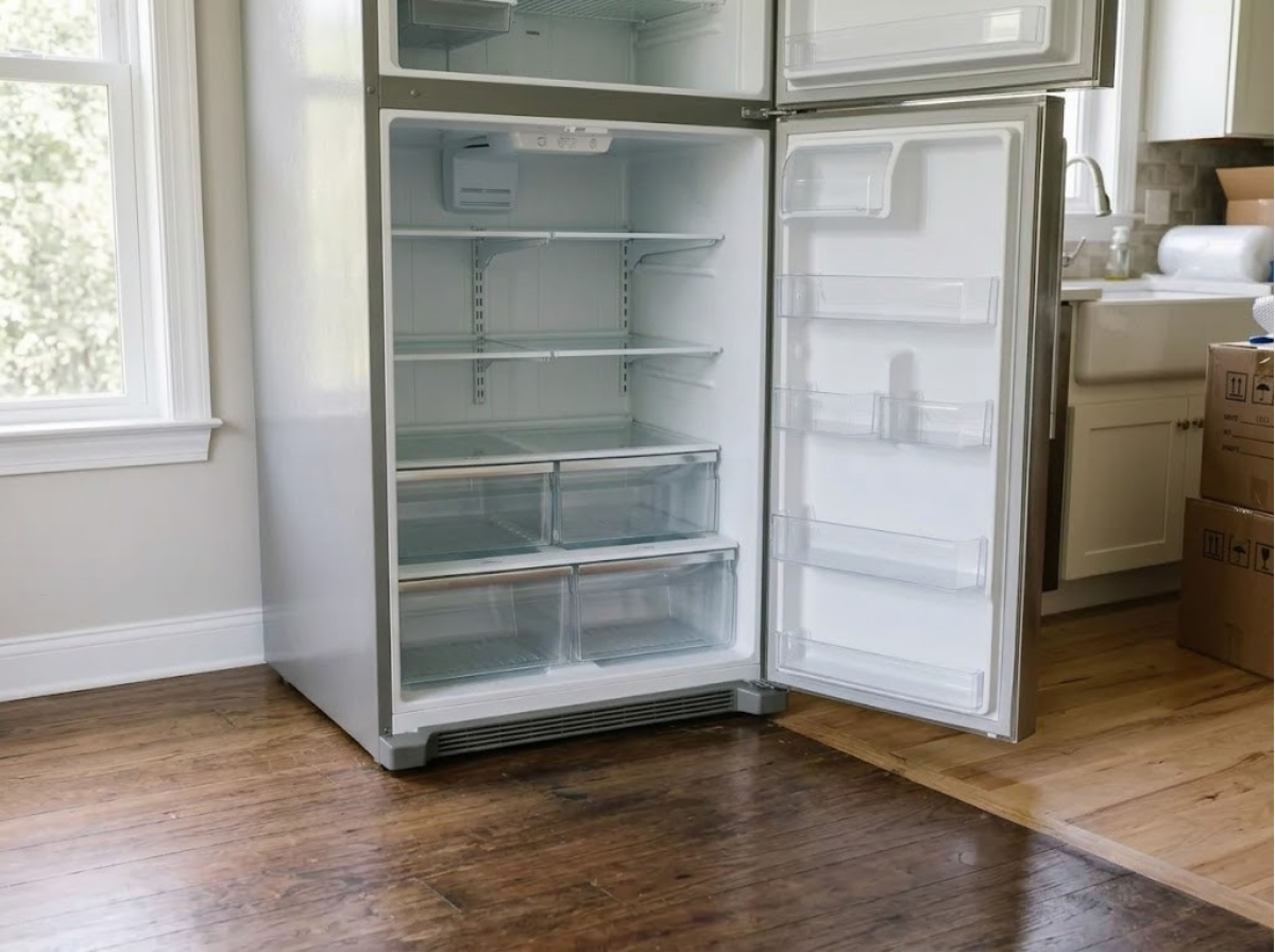 Defrosting refrigerator for moving