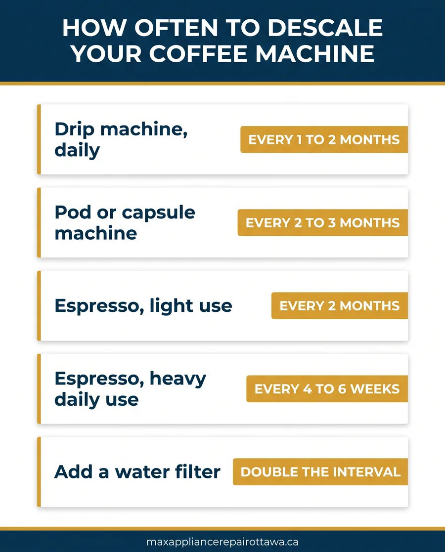 Descaling a coffee machine process