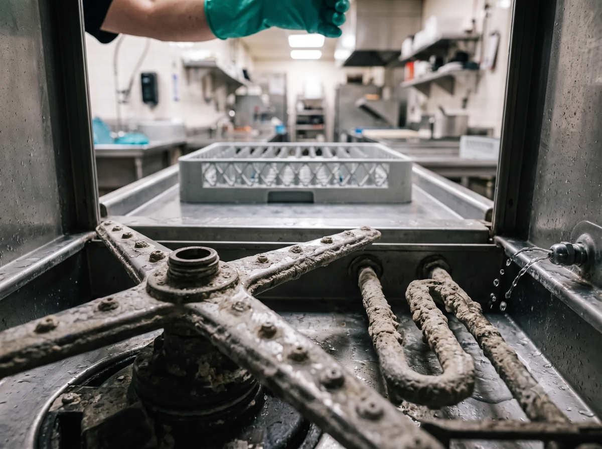 Commercial dishwasher deliming process